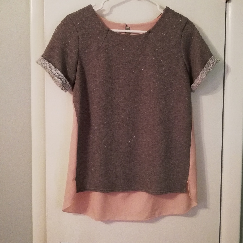 Silver and pink dressy t-shirt